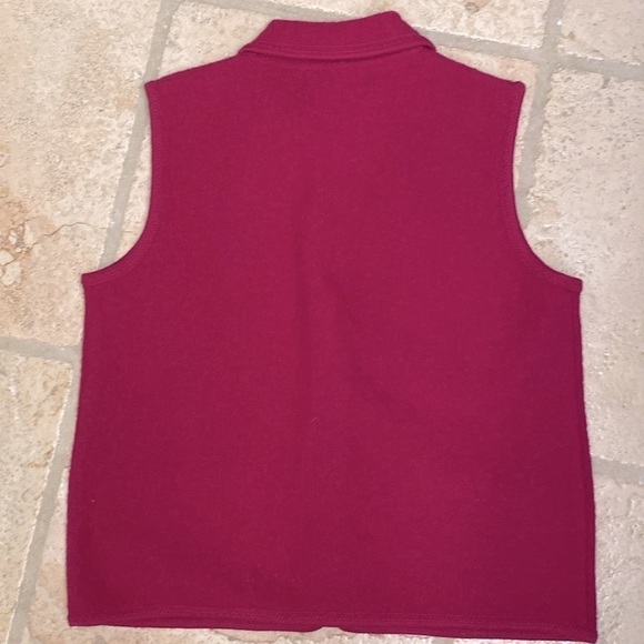 Lisa International Boiled Wool Vest Womens Pink Sz M classic Fall Winter - Picture 2 of 11